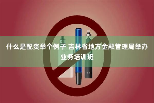 什么是配资举个例子 吉林省地方金融管理局举办业务培训班