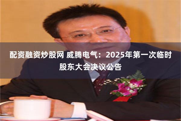 配资融资炒股网 威腾电气：2025年第一次临时股东大会决议公告